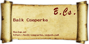 Balk Cseperke névjegykártya